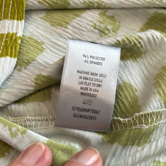 Chalet et ceci Green Patterned Sleeveless Tunic Top Oversized Sm Fits Med - Picture 7 of 9